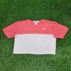 Vintage 90s Stedman Crop-Top Shirt Womens M 19x16 Two-Toned